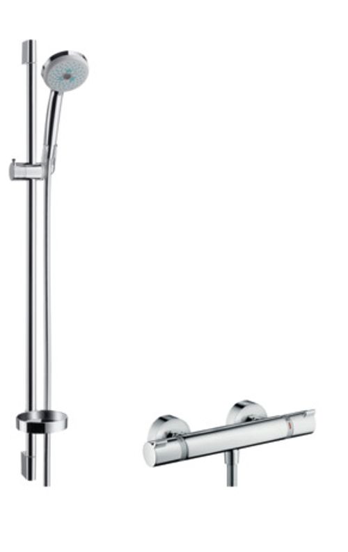 Hansgrohe-HG-Brausenkombi-Croma-100-Multi-Ecostat-Comfort-und-Brausenstange-UnicaC-900mm-27085000 gallery number 1